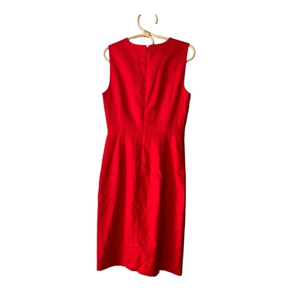 J. Crew Palermo Vintage Red High-neck sheath dress stretch linen Size 6Tall NEW - Picture 4 of 15